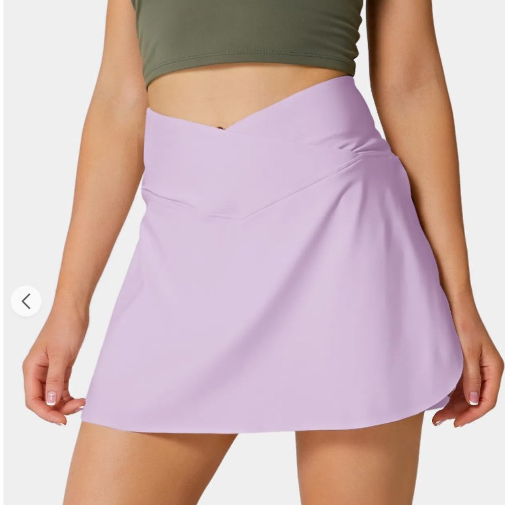 Halara Everday Cloudful™ Purple 2-in-1 Side Pocket Tennis Skirt (Large)